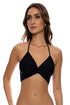 Luli Fama Twisted Beauty Front Twist Bustier Halter Top